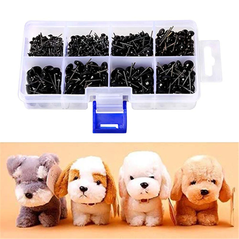 MIUSIE Eyeball Doll Safety Nose Black Plastic Crafts Eyes For Teddy Bear Stuffed Toys Snap Animal Puppet Dolls Craft Eyes
