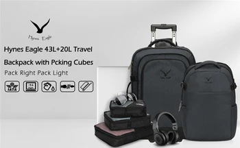 

Hynes Eagle New 43L Travel Roller Trolley Backpack 3pcs Wheeled Backpacks Set Men Business Luggage Bags Suitcase Carry On Wheels