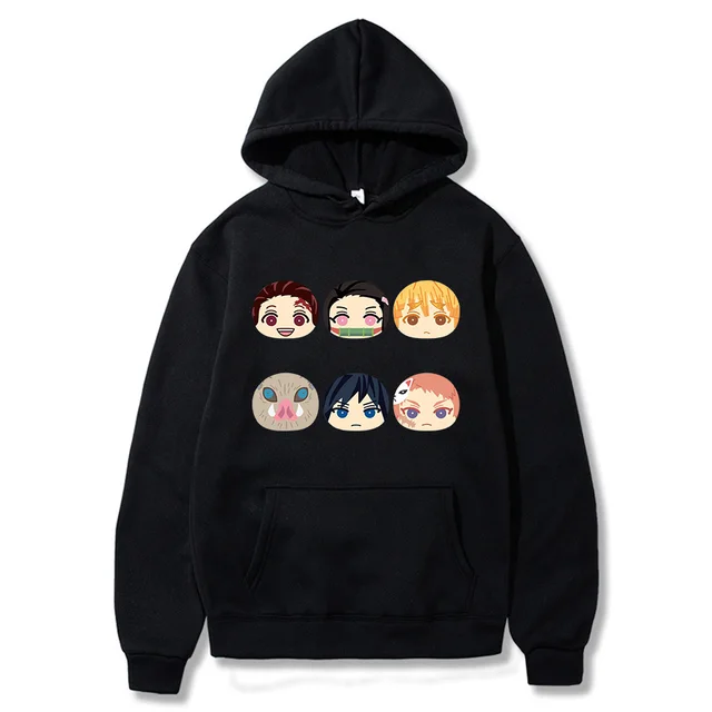 Autumn Winter Japan Anime Demon Slayer Funny Face Tanjiro Nezuko Inosuke Zenitsu Costume Hoodies High Quality Hip Hop Sweatshirt Hoodies Sweatshirts Aliexpress