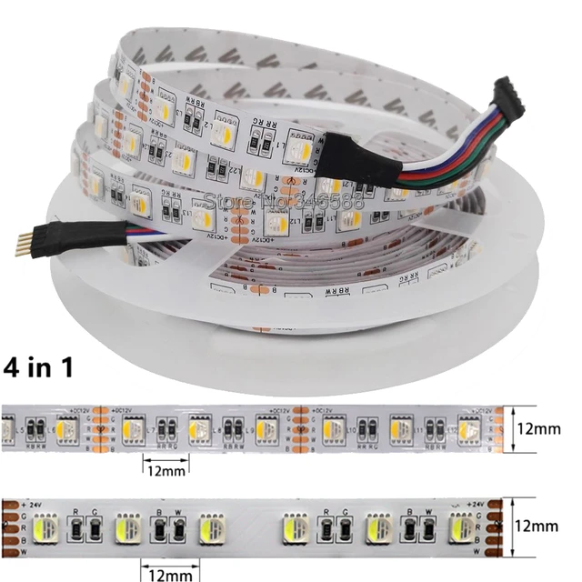 5m 12V 24V DC SMD 5050 RGBW RGBWW Flexible LED Strip 4 Color in 1 LED Chip  60LEDs/m 300LEDs IP20 IP65 IP67 Waterproof Tape 12mm - AliExpress