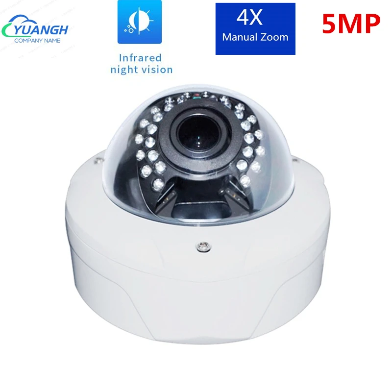 

5MP Camera AHD IR Night Vision 2.8-12mm Lens Manual Zoom OSD Menu Metal Dome Home Security Cameras