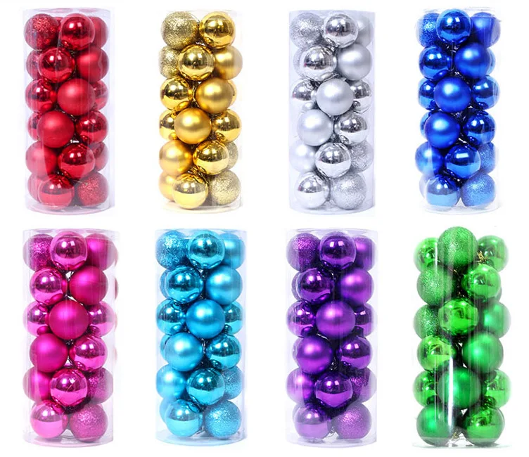 24pcs/lot 40mm Christmas Tree Decor Ball Bauble Xmas Hanging Ball Ornament decorations for Party Birthday Christmas decorations