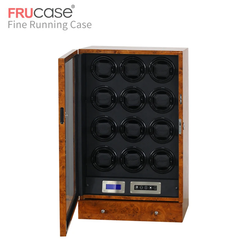 FRUCASE часы winder box 12 Автоматический чехол для часов с ЖК-сенсорным экраном/пультом дистанционного управления/светодиодный светильник для подарка на день рождения
