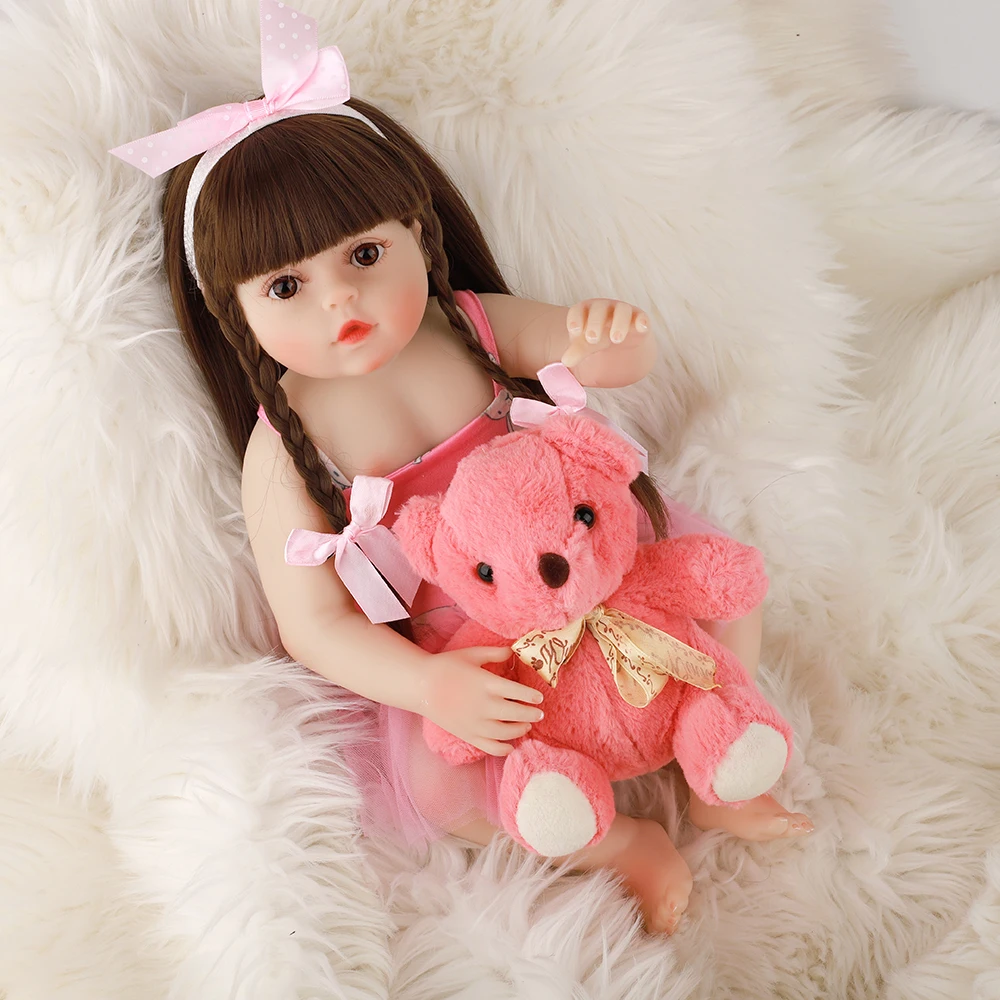 

48CM Full Silicone Reborn Baby Doll Girl Lifelike Vinyl Newborn Princess Toddler Babies Alive Bonecas Waterproof Birthday Gift