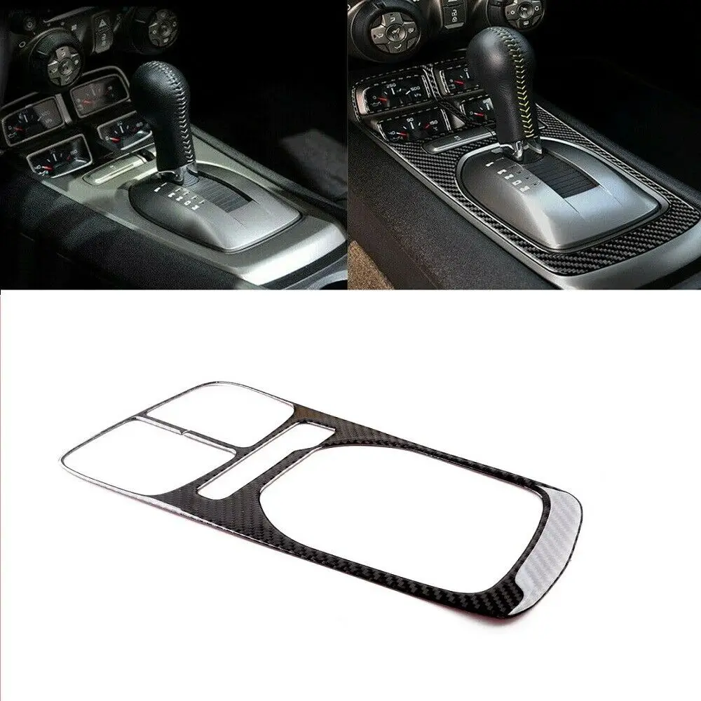 

Carbon Fiber Car Gear Shift Panel Cover Sticker Trim For Chevrolet Camaro 2010-2015