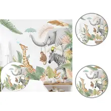 

2Pcs Wall Sticker Cute Vibrant Color Safe Tropical Animals Wall Mural for Living Room Wall Mural Wall Sticker