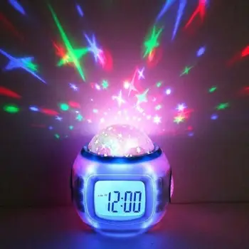 

LED digital Music Starry Star Snooze Alarm Clock Kids Room Calendar Light Projector