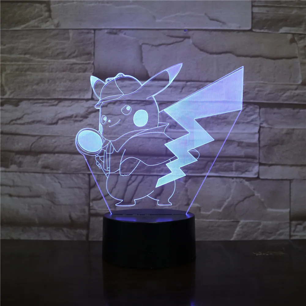 Современный светодиодный ночник с Пикачу, серия Pokemon 3D, светодиодный ночник для спальни, гостиной, Прямая поставка