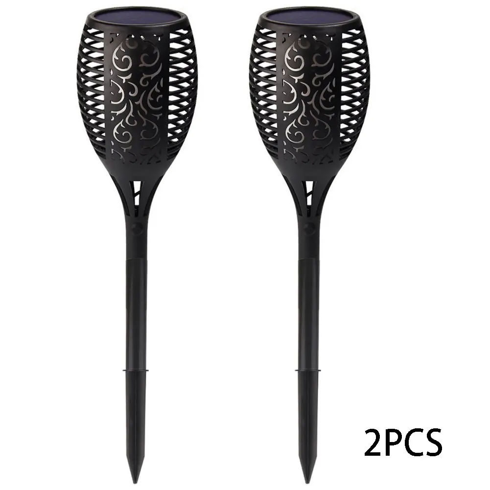

96 LED On Off Button Waterproof Torch Pathway Spotlight Garden Landscape Flickering Flame Solar Light Decoration Lawn Outdoor