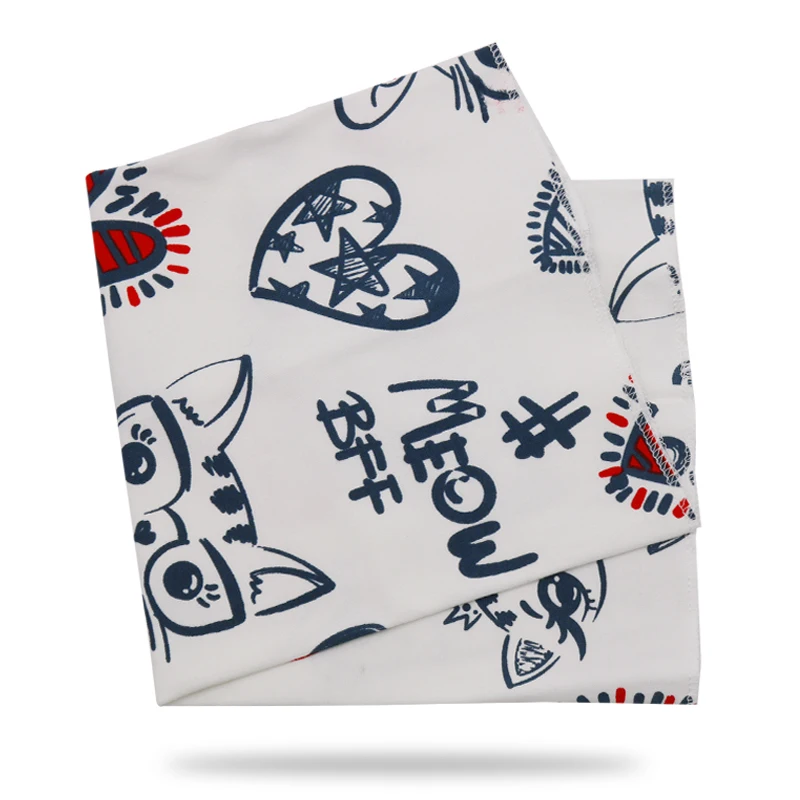 Kids Girls Hats Cat Printing Cotton Pompom Hat For Girls Winter Children Caps Faux Fur Baby Hat Bonnet