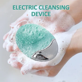 

Wireless charge Electric Face washing Cleaning Massage Brush Waterproof bamboo charcoal Silicone Facial Cleansing Devices