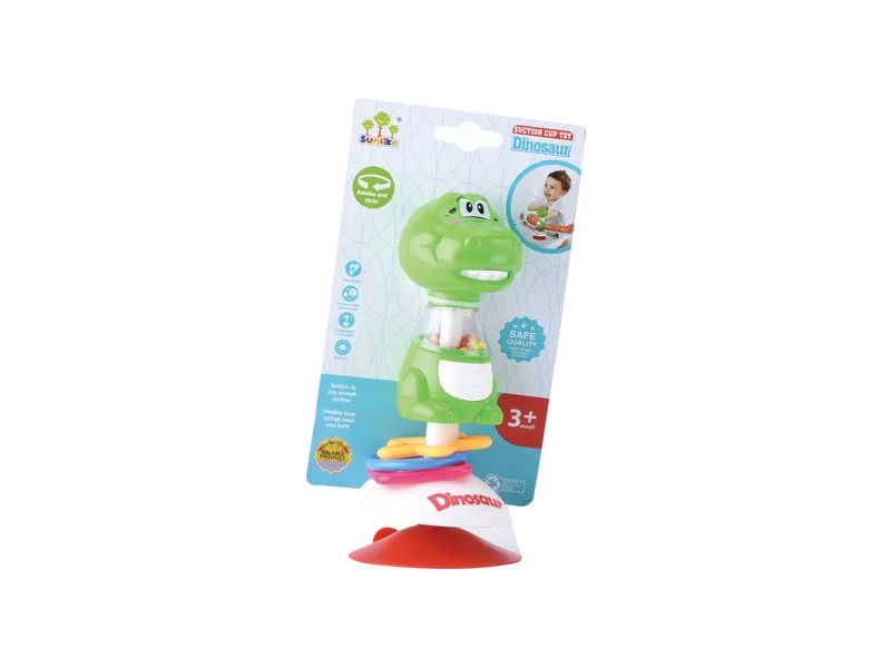 

Baby Fun Table Toy Ring Bell Infant Cartoon Little Dinosaur Educational Eating Useful Product Dining Chair Sucker Toy