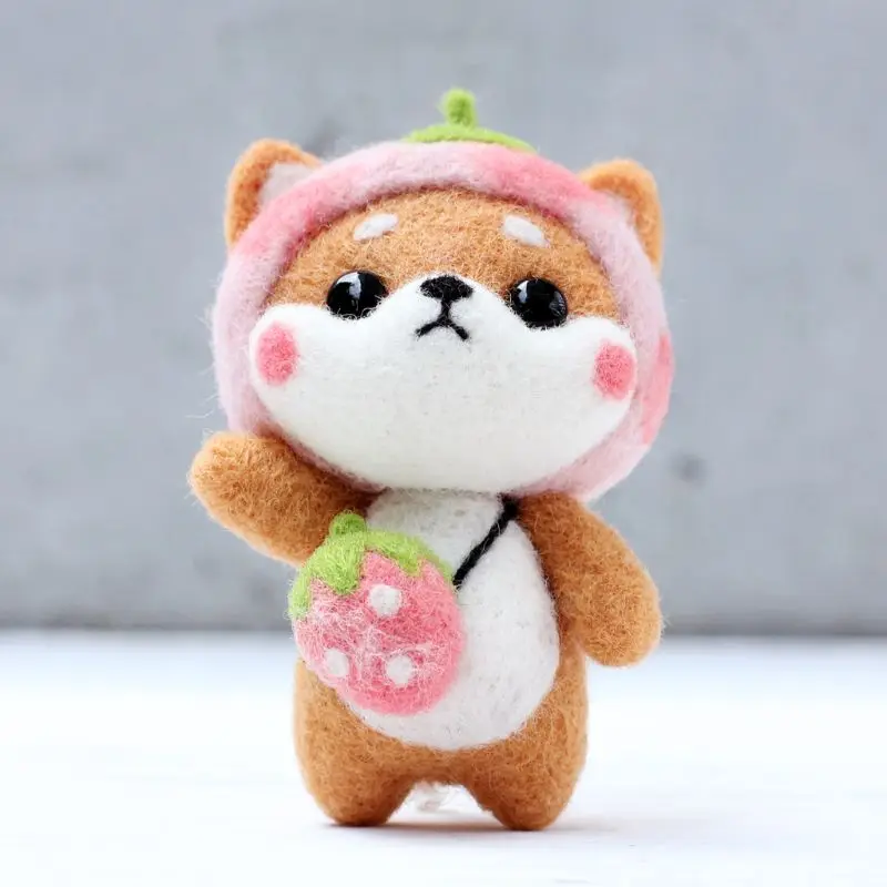 OOTDTY, клубника, мультфильм, шерсть, войлок, ремесло, сделай сам, незавершенный, тыкается игла, материал, сумка