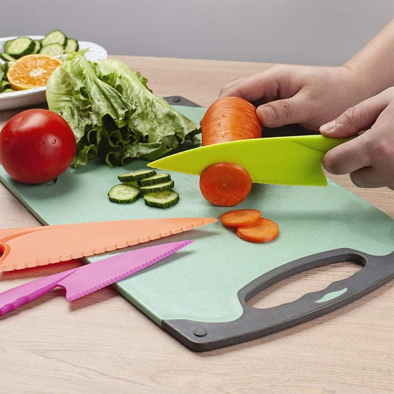 8/9pcs Creative Children's Cartoon Cook Kitchenware Set Plastic Cutting  Board Fruit Knife Reusable Safety Knife Kitchen Supplies - AliExpress