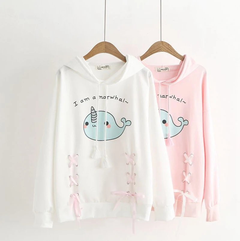 Kawaii Hoodie Cartoon Print