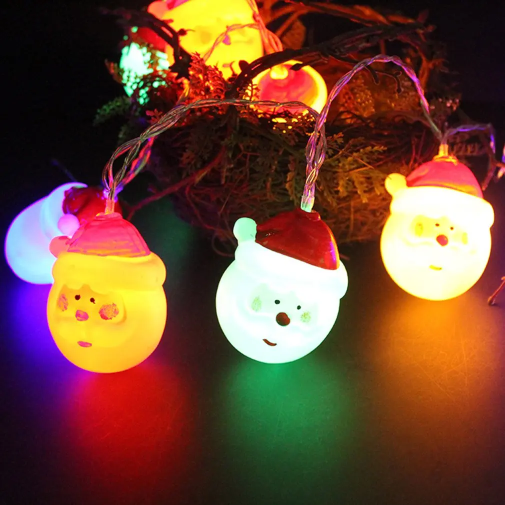 

10LED Battery Powered LED String Lights Christmas Oldman Head Party Event Christmas Birthday Decorative String Light