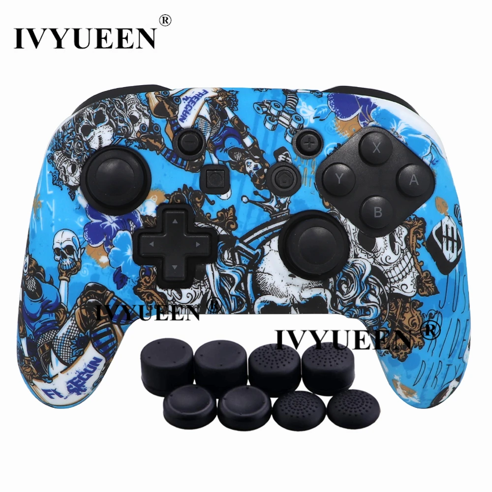Силиконовый резиновый чехол IVYUEEN для контроллера Nintendo Switch NS NX Pro с 8