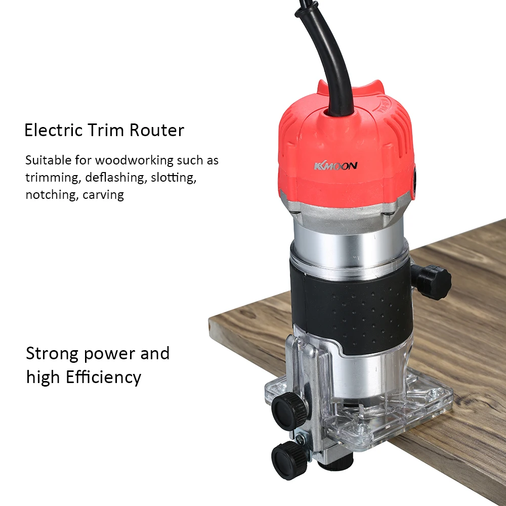 Realmote 220V 680W Electric Trimmer Handheld Laminate Edge Collet Wood Router Woodworking Milling Engraving Slotting Machine