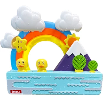 Baby Bath Kids Toys Rainbow Shower Pipeline Yellow Ducks Slide Tracks Bathroom Educational Water Game Toy for Children Gifts 3