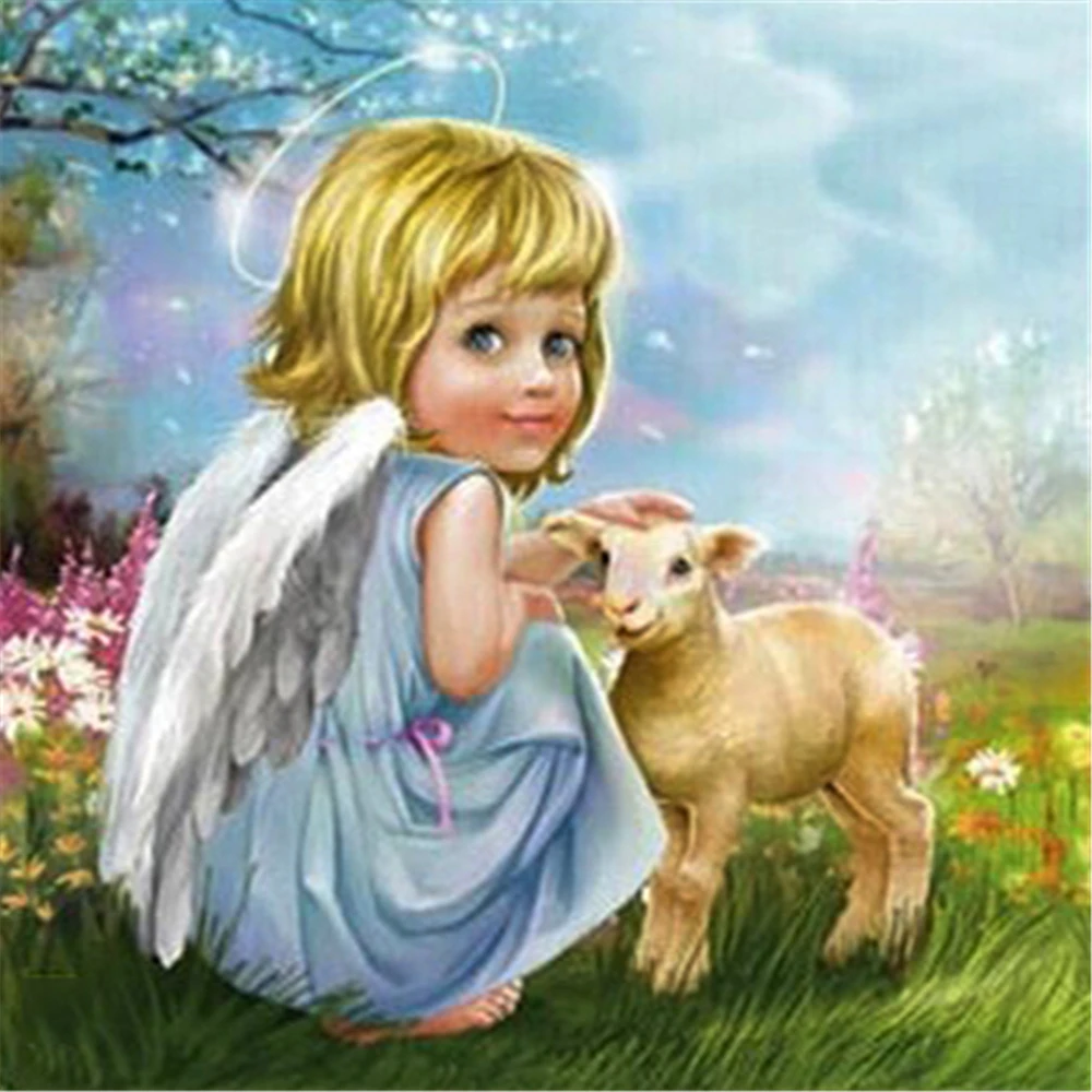 Холст с принтом Angel Girl вышивка крестиком 11CT полный комплект DMC ниток картина для