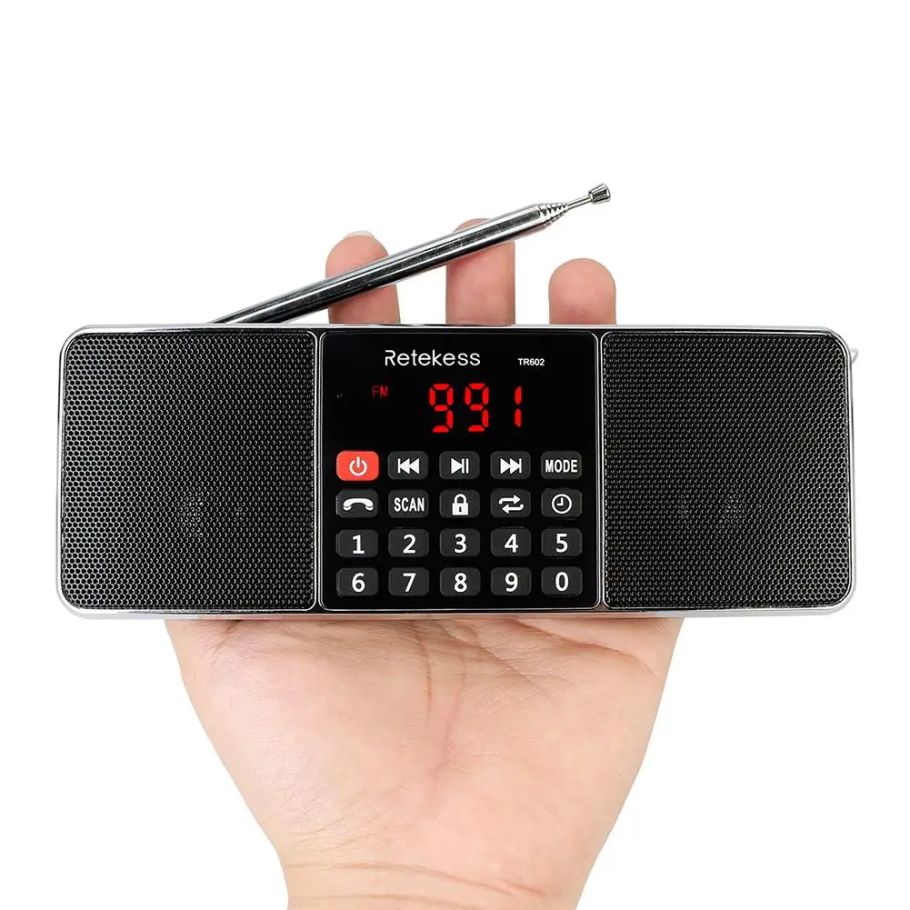 RETEKESS TR602 Bluetooth радио приемник портативный радио FM AM с MP3-плеером беспроводной динамик AUX Поддержка TF карты таймер сна