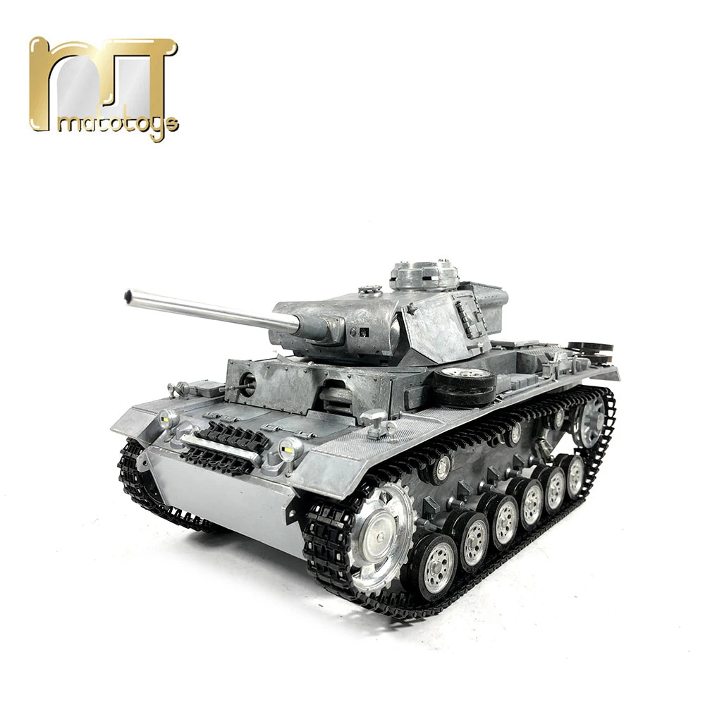 完全な金属製戦車mato 1 16,ドイツのパンツァーiiiおもちゃタンク2.4g,ラジコン車両モデル,エアソフト反動バレル,rtr軍用バージョン|toy  rc tank|rc tankpanzer iii - AliExpress