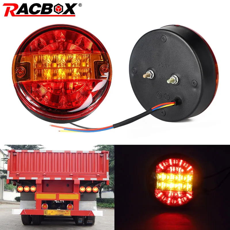 4x 12V/24V LED Tail Rear Round Hamburger Light Indicator Truck Caravan Van Boat 4x 12V/24V LED Tail Rear Round Hamburger Light Indicator Truck Caravan Van Boat