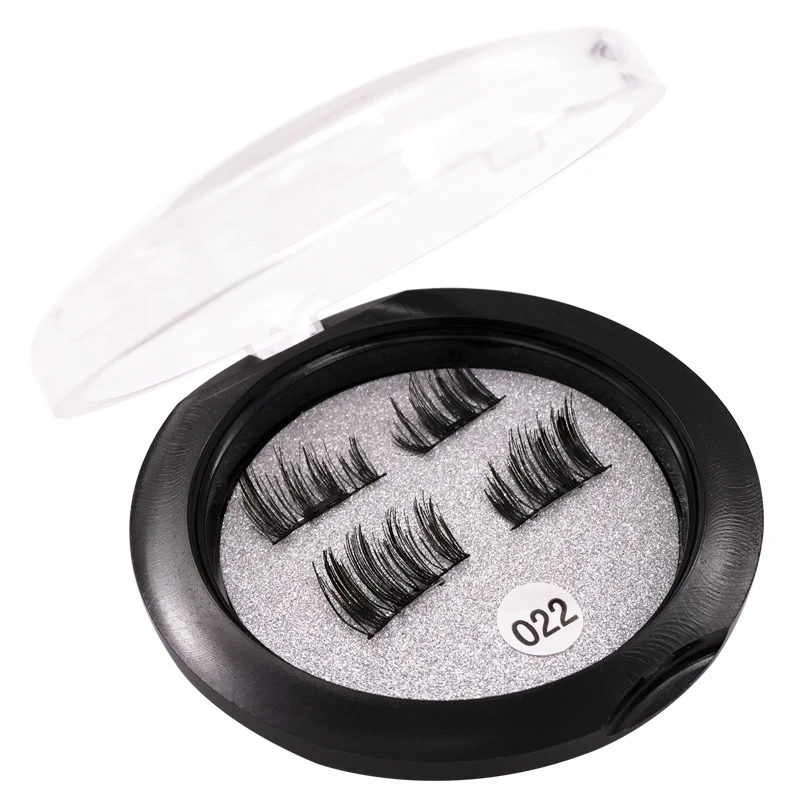 1Pair Magnetic Mink Eyelashes Lashes Natural 3D Volume Extensions Faux Cils False