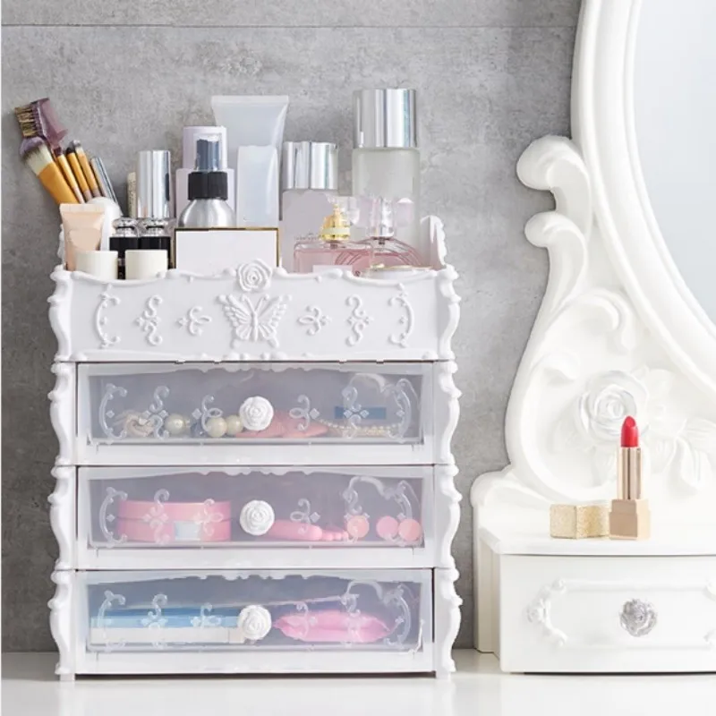 

Plastic Cosmetic Drawer Container Makeup Organizer Box For Storage Make Up Jewelry Nail Holder Home Desktop Sundry Storage Cas