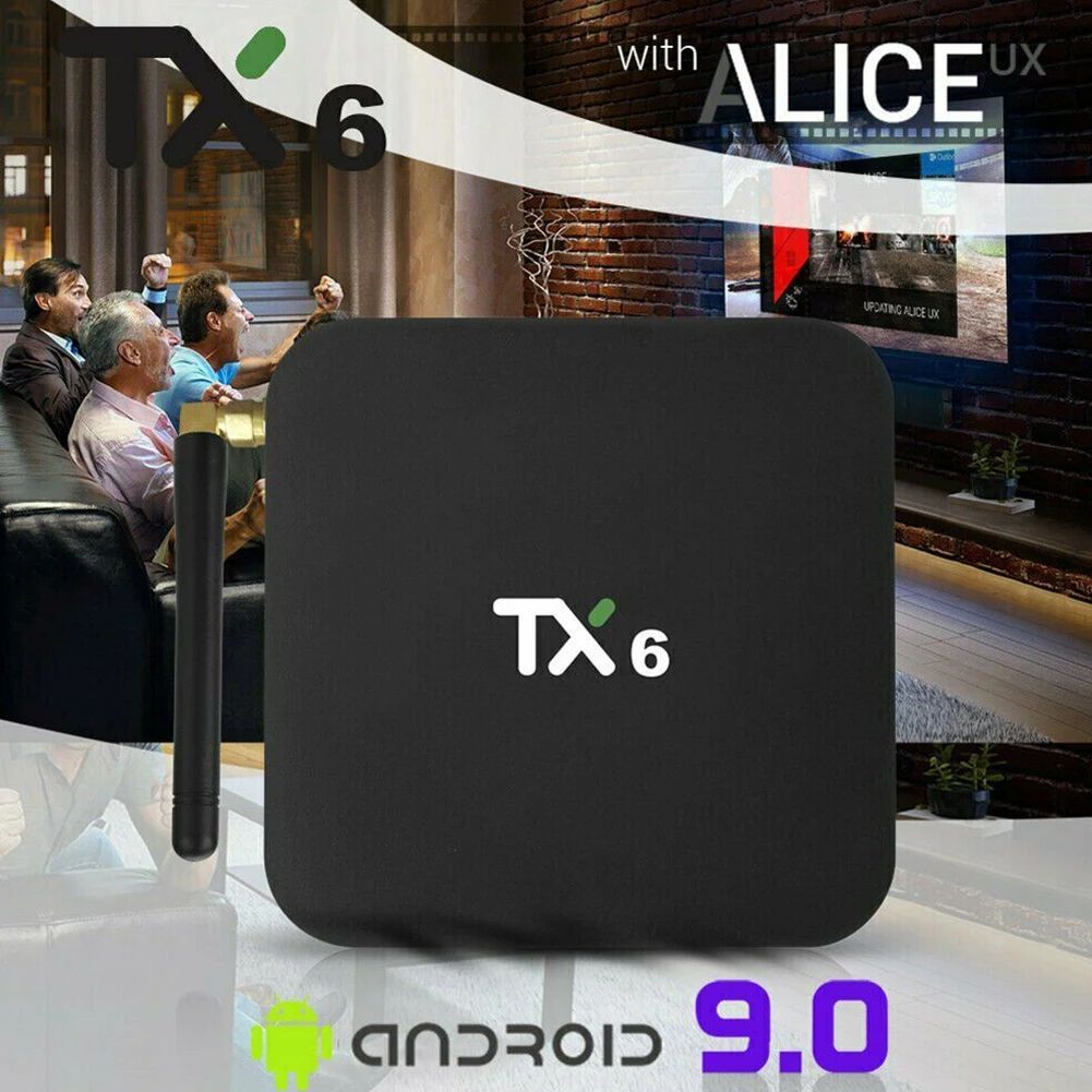 

For Android 9.0 Smart TV Box Network Player Digital Bluetooth TX6 Easy Install Stable With Remote Control High Definition Audio