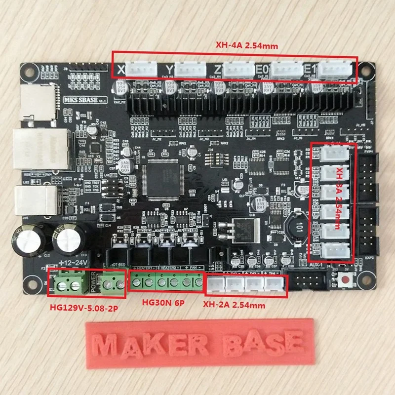 Makerbase MKS SBASE V1.3 32 бит плата управления с открытым исходным кодом поддержка Marlin2.0 и гладкая посуда поддержка внутренний прошивки mks-tft экран и