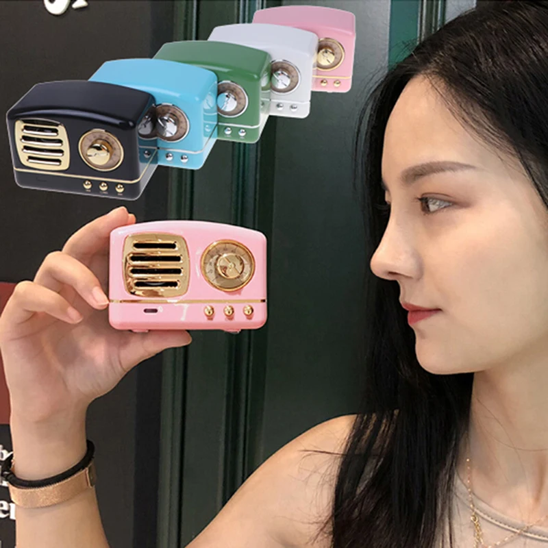 Мини Bluetooth колонка в ретро стиле винтаж беспроводной стерео Поддержка FM радио TF карты горячая распродажа