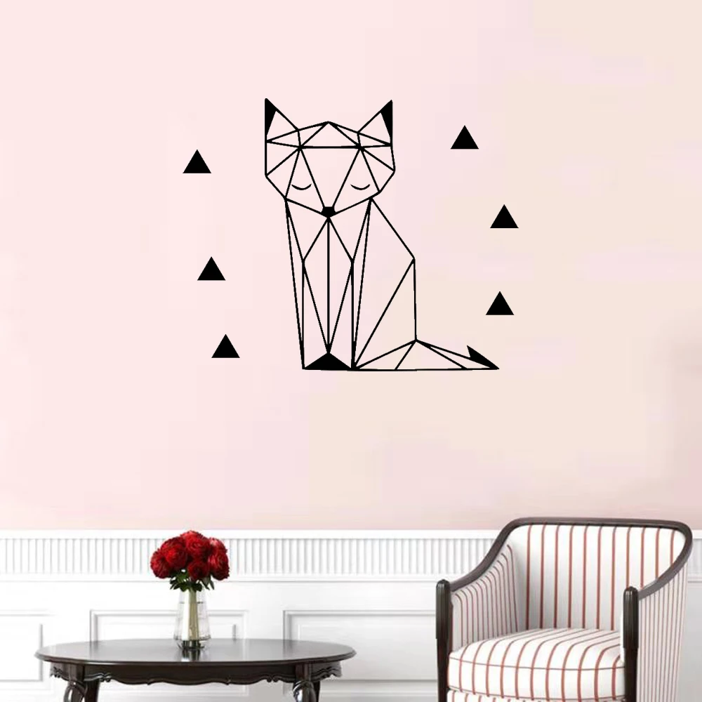 

Pretty geometry fox Wall Sticker Removable Stickers Diy Wallpaper For Kids baby Rooms Home bedroom Decor vinyl Wall Decals mural