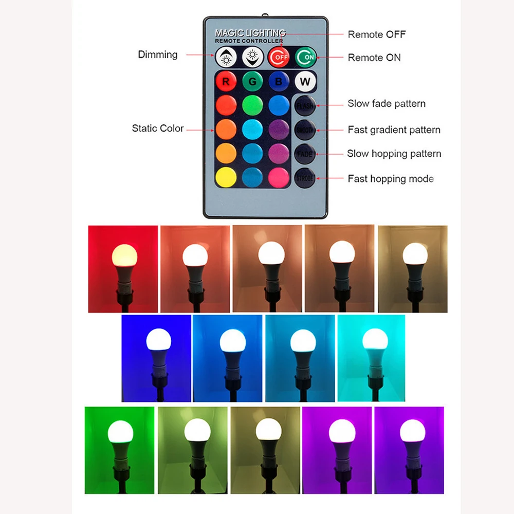 E27 E26 B22 с регулируемой яркостью &quotУмная лампа RGB&quot A50 A60 A70 A80 светодиодный