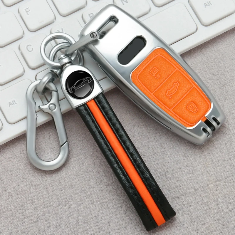 Zinc Alloy Car Key Cover Keychain Case For Audi A3 A4 B9 A6 C8 A7 S7 4k