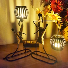 

Nordic Figurines Candle Holder For Accessories Living Room Christmas Wedding Decoration Candlesticks Metal Candelabro Home Decor
