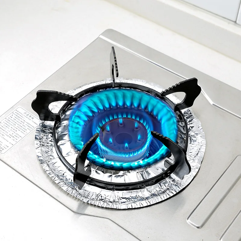 Thickened Gas Stove Protector Stove Burner Aluminum Foil Stovetop Cooker Cover Kitchen Accessories Gas Range Protection 10Pcs
