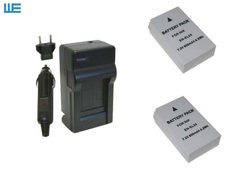 EN-EL24 ENEL24 EL24 Батарея+ Зарядное устройство для объектива Nikon 1 J5 1J5 DL18-50 DL24-85 беззеркальных камер - Цвет: Черный