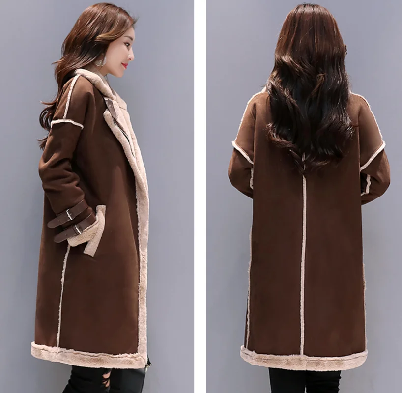 MOLLAD новое зимнее плюшевое пальто-барашек с отложным воротником толстое теплое пальто