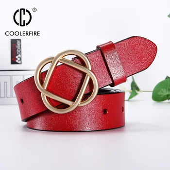 

Women Belts Genuine Leather Buckle Belt Brand Fashion Vintage Designer Strap for Women LD002