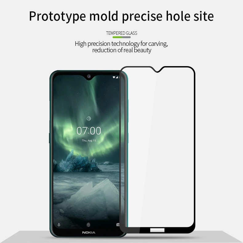 Для Nokia 7,2 закаленное стекло полное покрытие экрана закаленное стекло для Nokia 7,2 защита экрана полная защита для Nokia 7,2 - Цвет: Черный