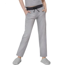 Удобные женские хлопковые штаны для сна, домашние пижамы, мягкая эластичная резинка на талии, шнурок размера плюс, повседневная одежда для сна 2226