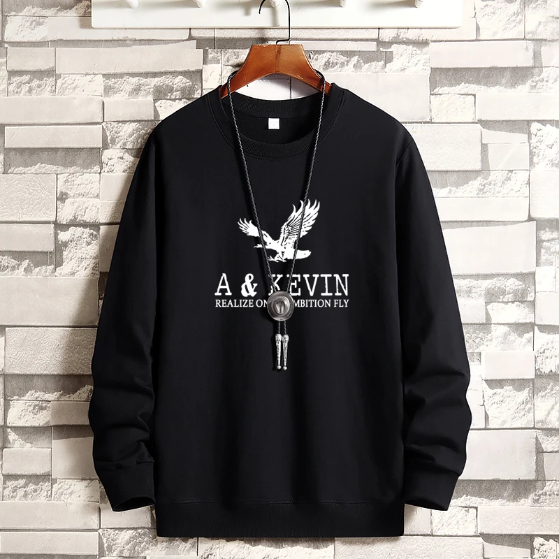 

The new autumn 2020 men's round neck hoodie original Hong Kong style simple fashion casual top Korean hip hop sport coat