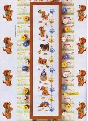 hh Top Quality Beautiful Lovely Counted Cross Stitch Kit Height Chart Measure Dog Puppy Dogs Puppies Pet My Rain