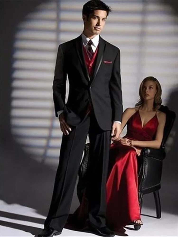 Классический мужской костюм смокинг Noivo Terno Slim Fit Easculino вечерние костюмы для мужчин черные свадебные смокинги жениха