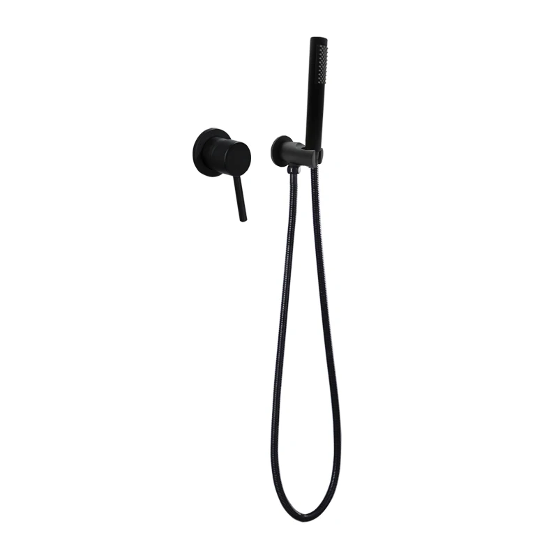 Bathroom Shower Set Brass Black Gold Grey In Wall Mounted Concealed Faucet Hot and Cold Mixer with Handset Valve Bracket Holder shower head shower set