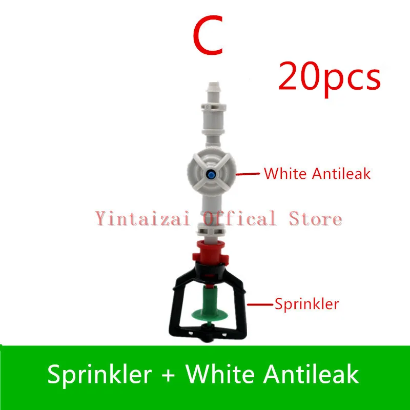 20 шт eenhouse садовый роторный спринклер с 1/" противокапельным оросительным оборудованием автоматический полив оросительный микроспринклер - Цвет: C   20pcs