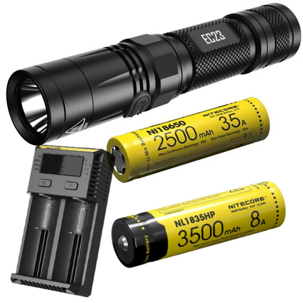 2500mAh NL1835HP I2 NITECORE EC23 светодиодный фонарик CREE XHP35 HD E2 светодиодный Макс 1800лм дальность луча 255 м 8 режимов Тактический фонарь - Испускаемый цвет: 2500mAh NL1835HP I2
