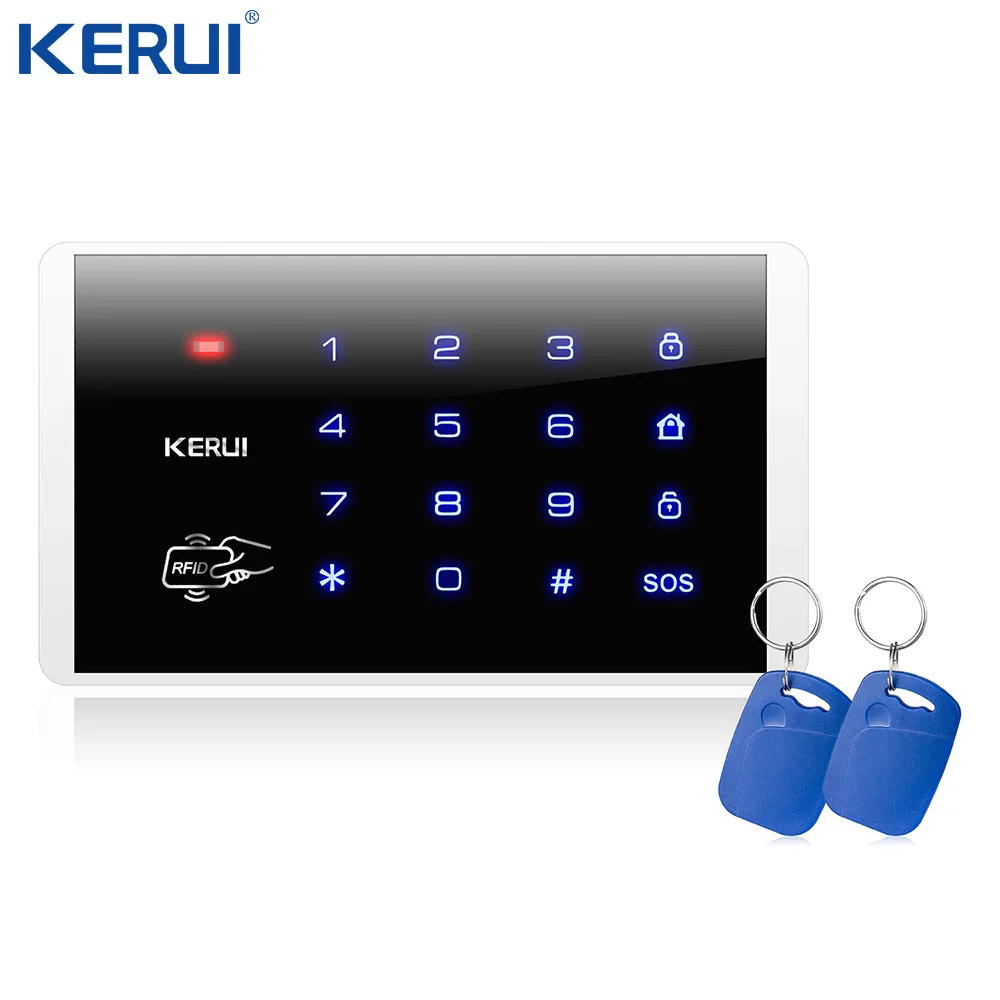 KERUI W20 Wi-Fi GSM домашняя сигнализация Комплект охранной сигнализации Беспроводная Клавиатура Rfid пульт дистанционного управления Солнечная Сирена Keyb