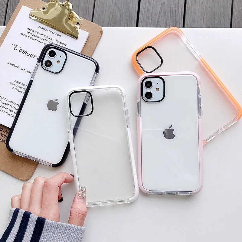 Luxury Shockproof Transparent Phone Case For iPhone 11 Pro Max XR XS 7 8 Plus Full Body Back Cover Bag |